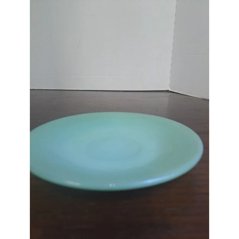 Vintage 1950s Jadeite Fire King Jane Ray Opaque Saucer